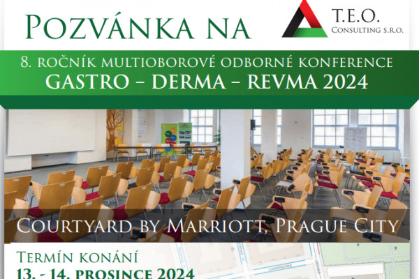 Pozvánka na 8. ročník multioborové odborné konference GASTRO – DERMA – REVMA 2024